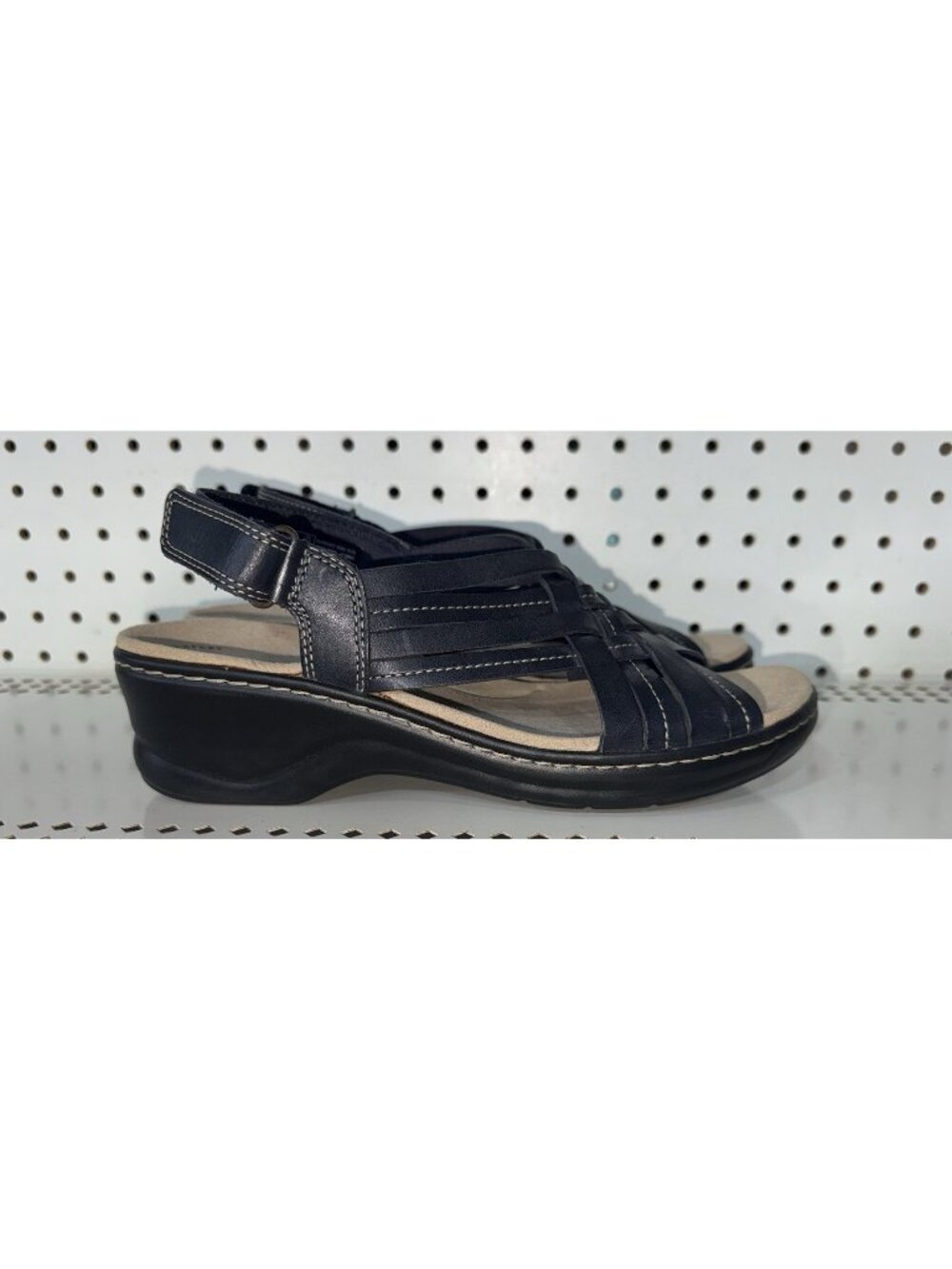 Clarks Lexi Carmen Womens Slingback Wedge Strappy Sandals Slides Size 9.5 Blue